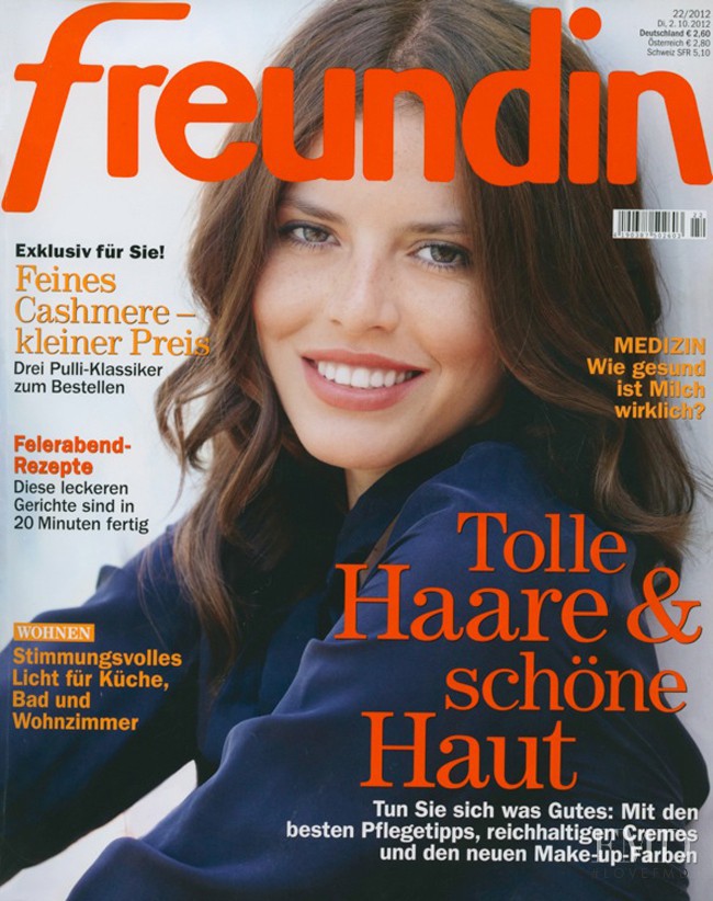 Lina Shavani featured on the freundin cover from October 2012