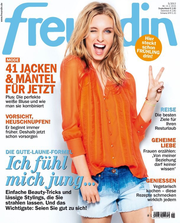  featured on the freundin cover from February 2013