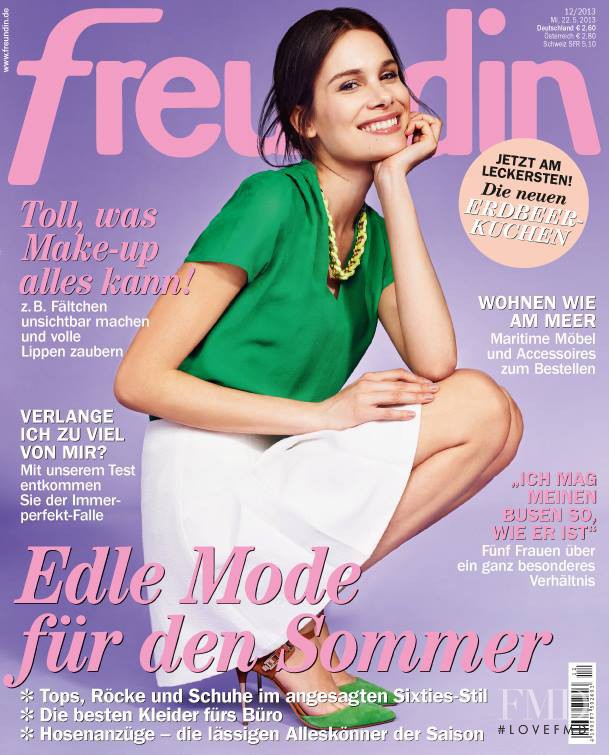 Amanda Casagrande featured on the freundin cover from May 2013