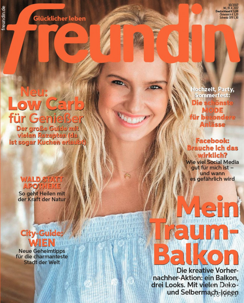 Brooke Lynn Buchanan featured on the freundin cover from April 2017
