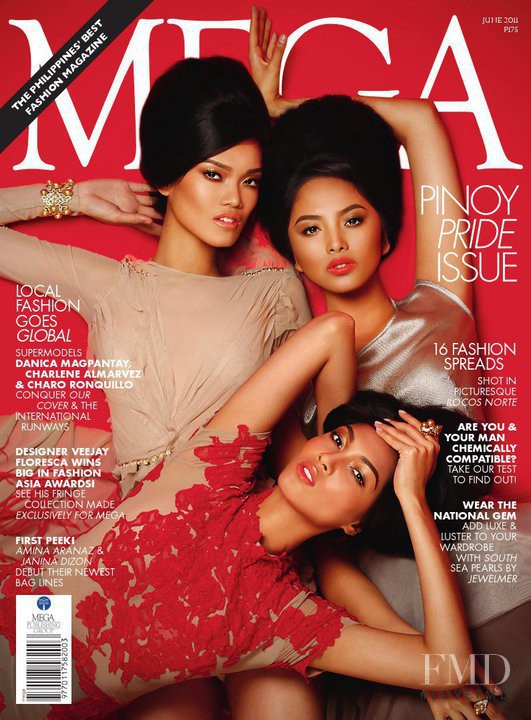 Charo Ronquillo, Charlene Almarvez, Danica Magpantay featured on the MEGA cover from July 2011