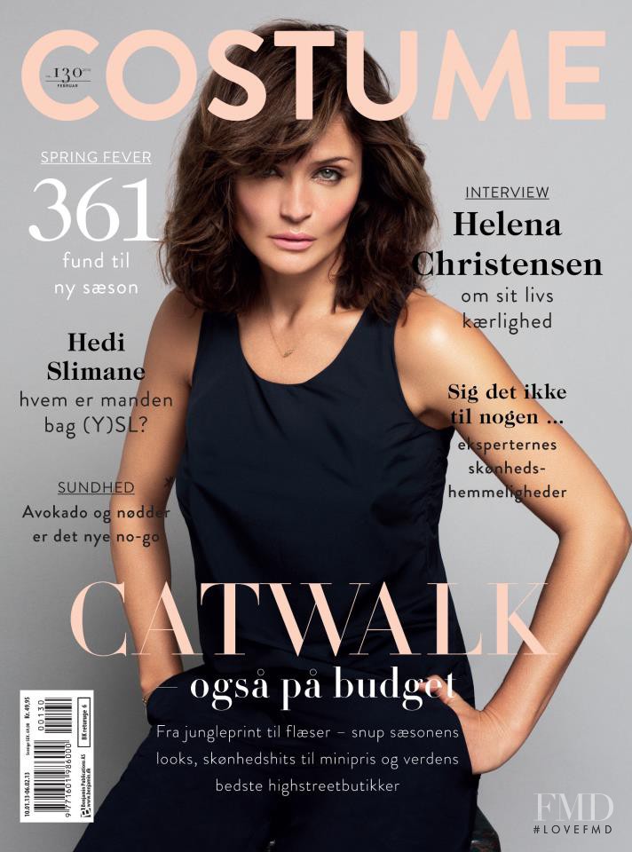 Helena Christensen featured on the Costume Denmark cover from February 2013