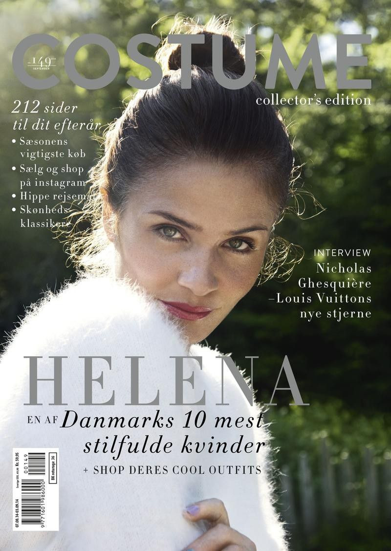 Helena Christensen featured on the Costume Denmark cover from September 2014