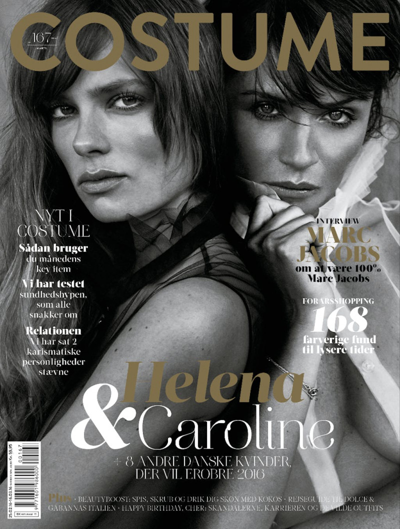 Helena Christensen, Caroline Brasch Nielsen featured on the Costume Denmark cover from March 2016