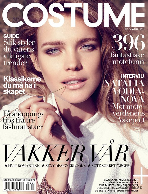 Natalia Vodianova featured on the Costume Norway cover from April 2011