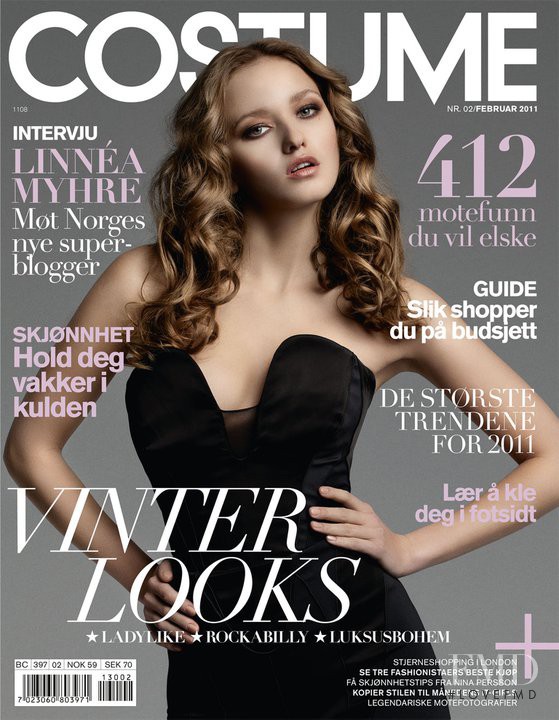 Zhanna Tikhobrazova featured on the Costume Norway cover from February 2011