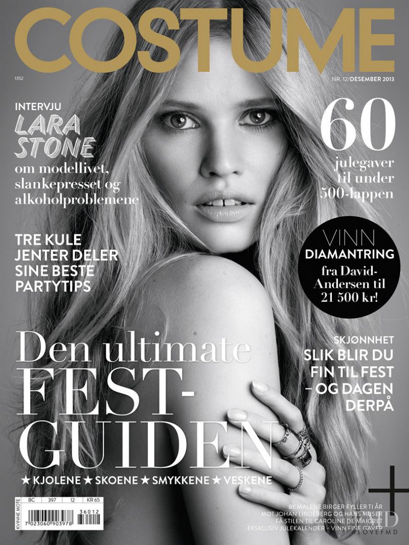 Lara Stone featured on the Costume Norway cover from December 2013