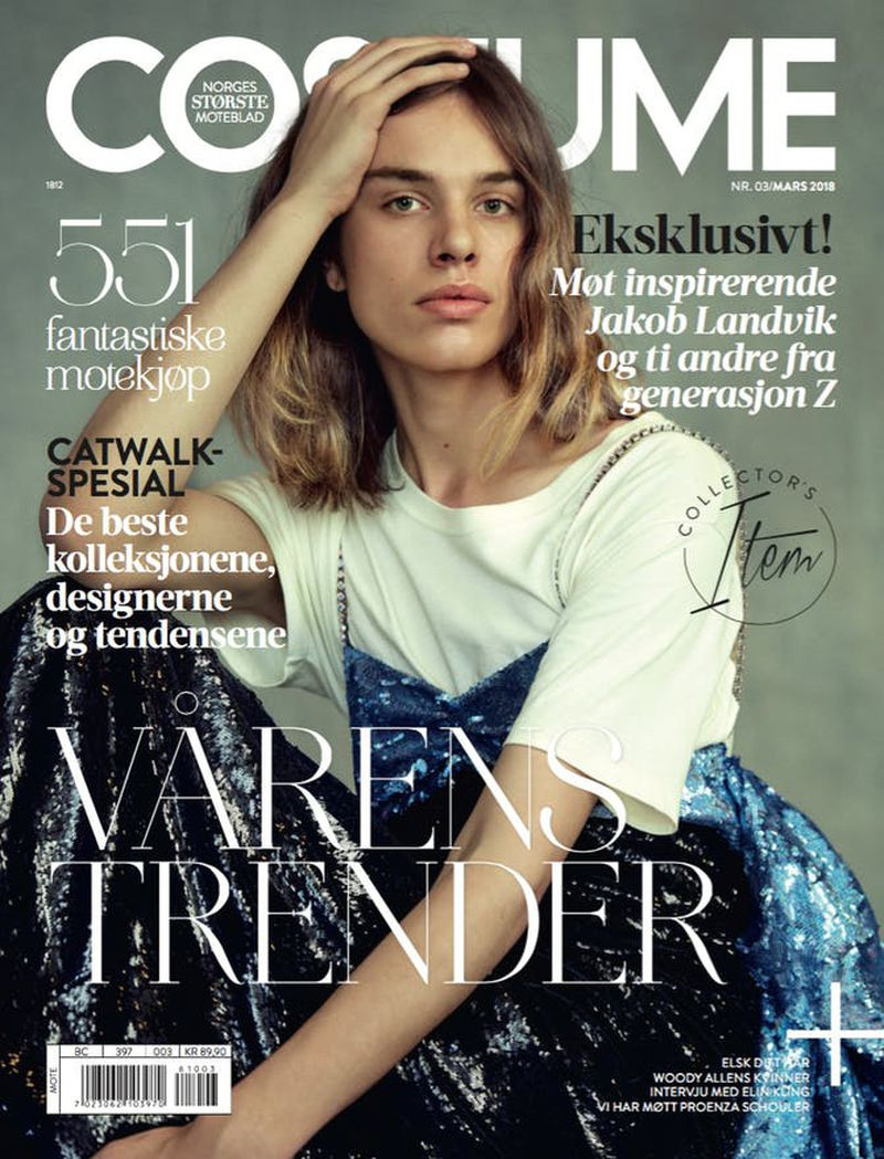 Jacqueline Landvik featured on the Costume Norway cover from March 2018