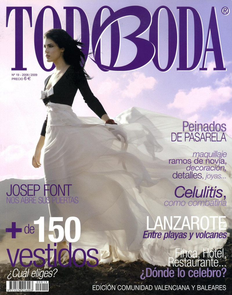 Natalia Zabala featured on the TodoBoda cover from December 2008