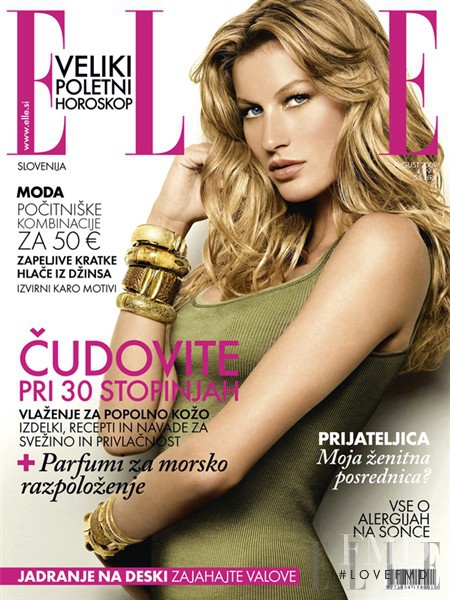 Gisele Bundchen featured on the Elle Slovenia cover from August 2009