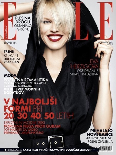 Eva Herzigova featured on the Elle Slovenia cover from November 2009
