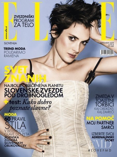 Winona Ryder featured on the Elle Slovenia cover from September 2009