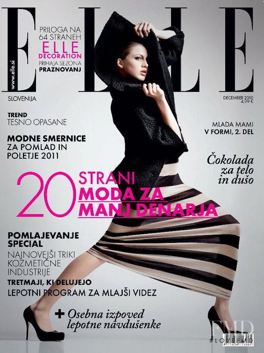 Veronika Bobic featured on the Elle Slovenia cover from December 2010