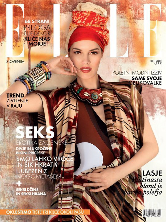 Mariya Runyova featured on the Elle Slovenia cover from July 2010