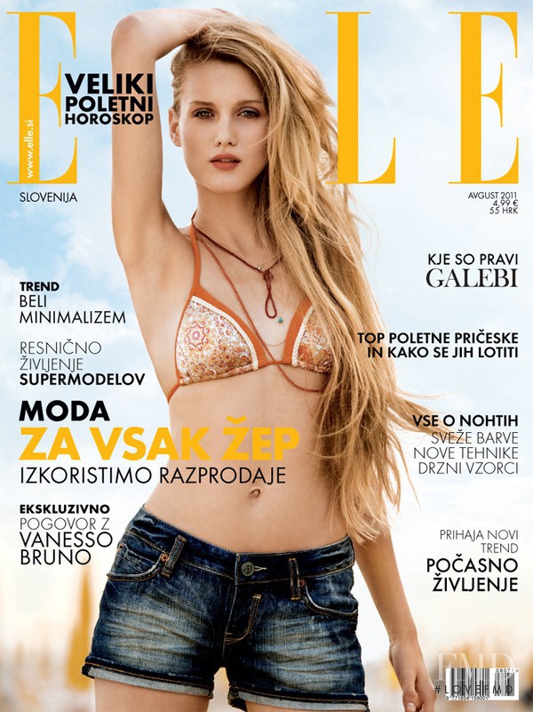 Bibi Baltovic featured on the Elle Slovenia cover from August 2011