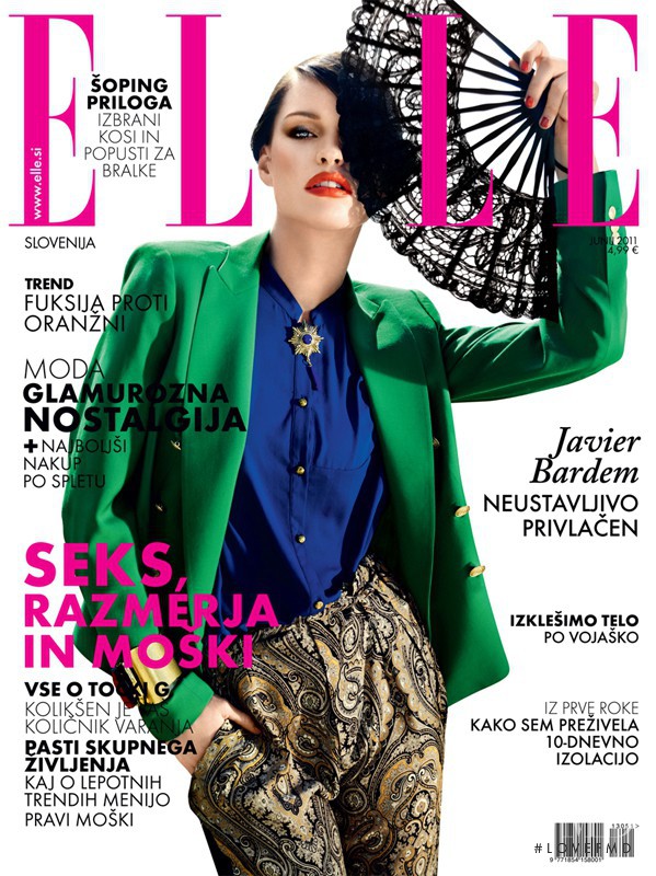 Viviane Windgassen featured on the Elle Slovenia cover from June 2011