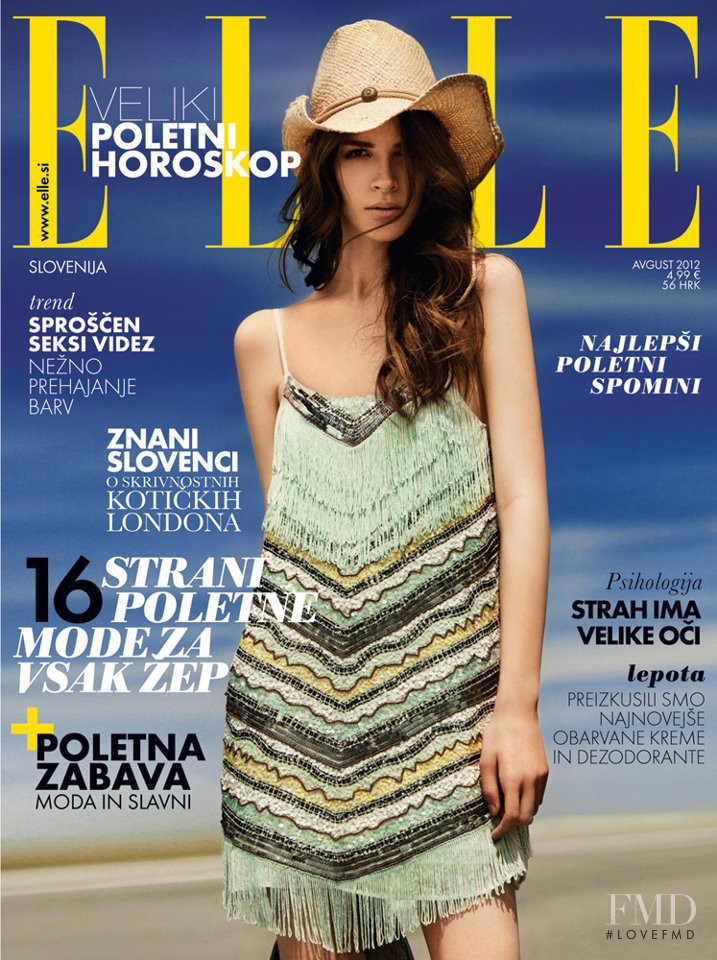 Barbara Vasle featured on the Elle Slovenia cover from August 2012