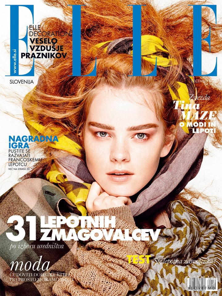 Tina Maze featured on the Elle Slovenia cover from December 2012