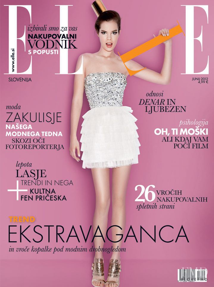 Nevena Rokvic featured on the Elle Slovenia cover from June 2012