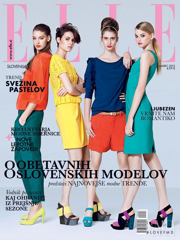 Ajda Samec featured on the Elle Slovenia cover from March 2012