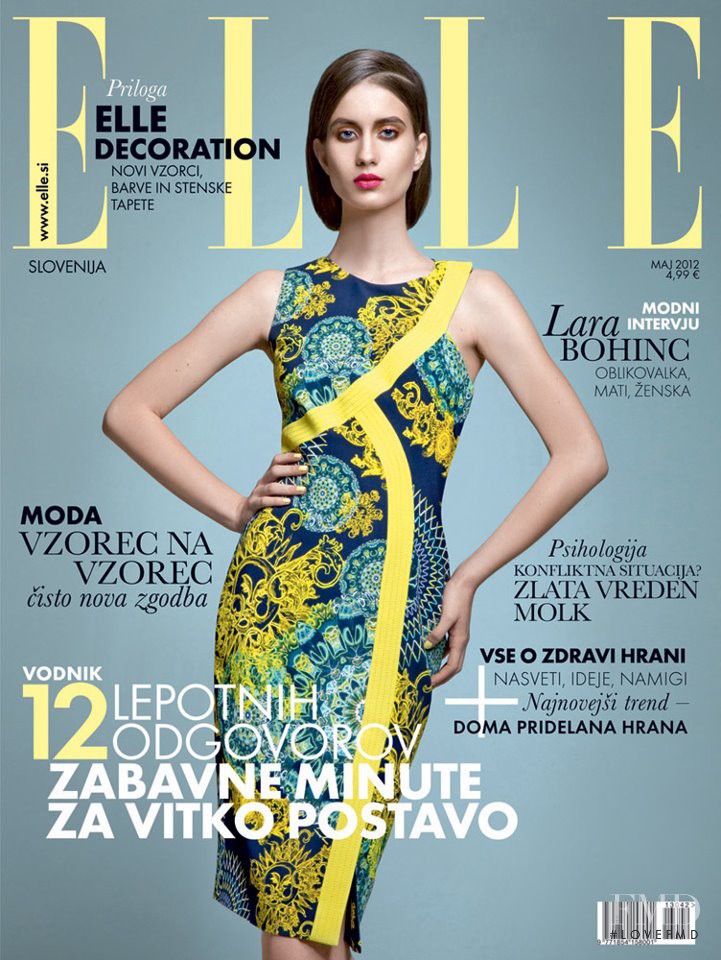 Maja Mihelic featured on the Elle Slovenia cover from May 2012
