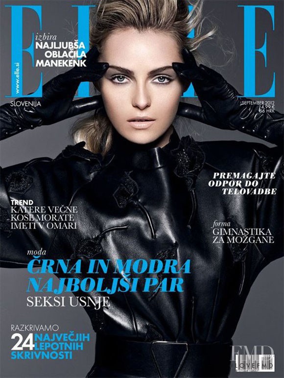 Valentina Zelyaeva featured on the Elle Slovenia cover from September 2012
