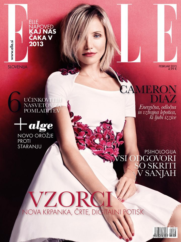 Cameron Diaz featured on the Elle Slovenia cover from February 2013