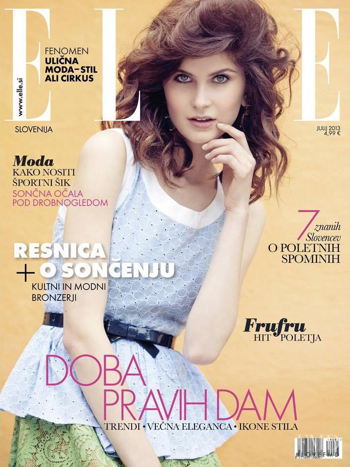 Tina Maze featured on the Elle Slovenia cover from July 2013