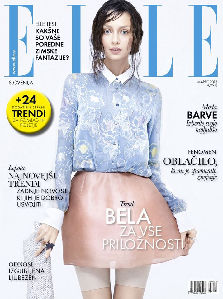 Nastya Sviridenko featured on the Elle Slovenia cover from March 2013