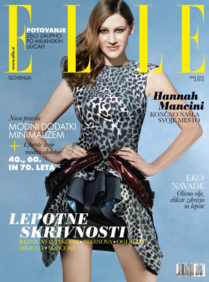 Hannah Mancini featured on the Elle Slovenia cover from May 2013