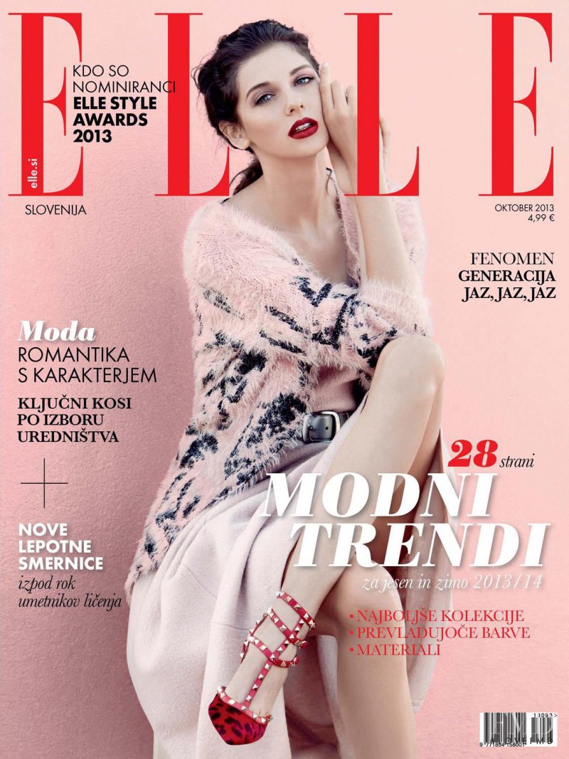 Ana Marija Cajner featured on the Elle Slovenia cover from October 2013