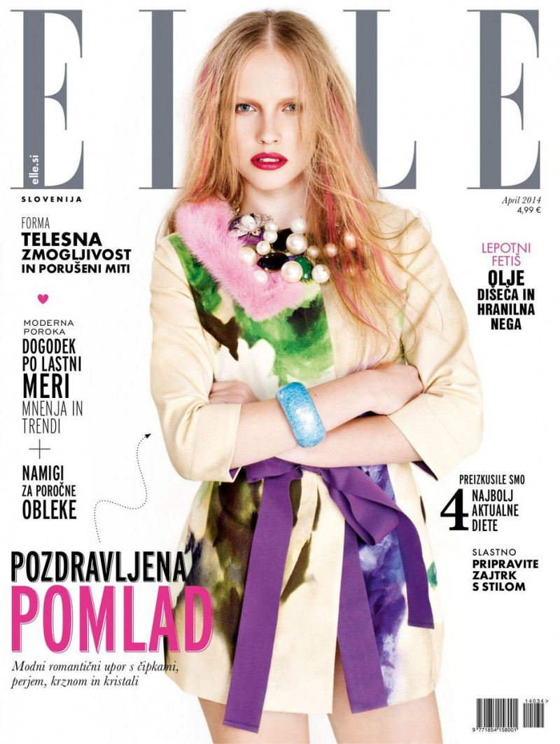 Petra Butkovic featured on the Elle Slovenia cover from April 2014