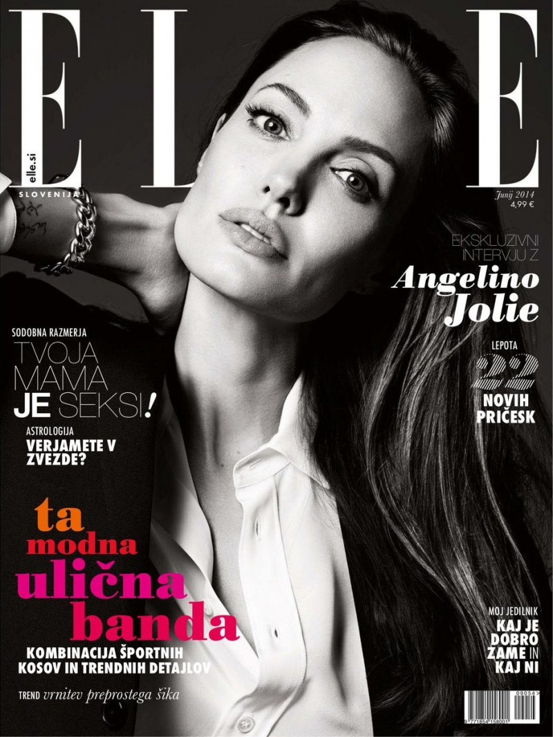 Angelina Jolie featured on the Elle Slovenia cover from June 2014
