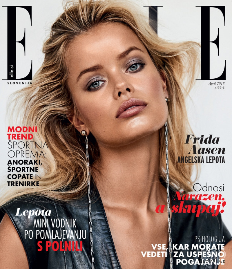Frida Aasen featured on the Elle Slovenia cover from April 2018