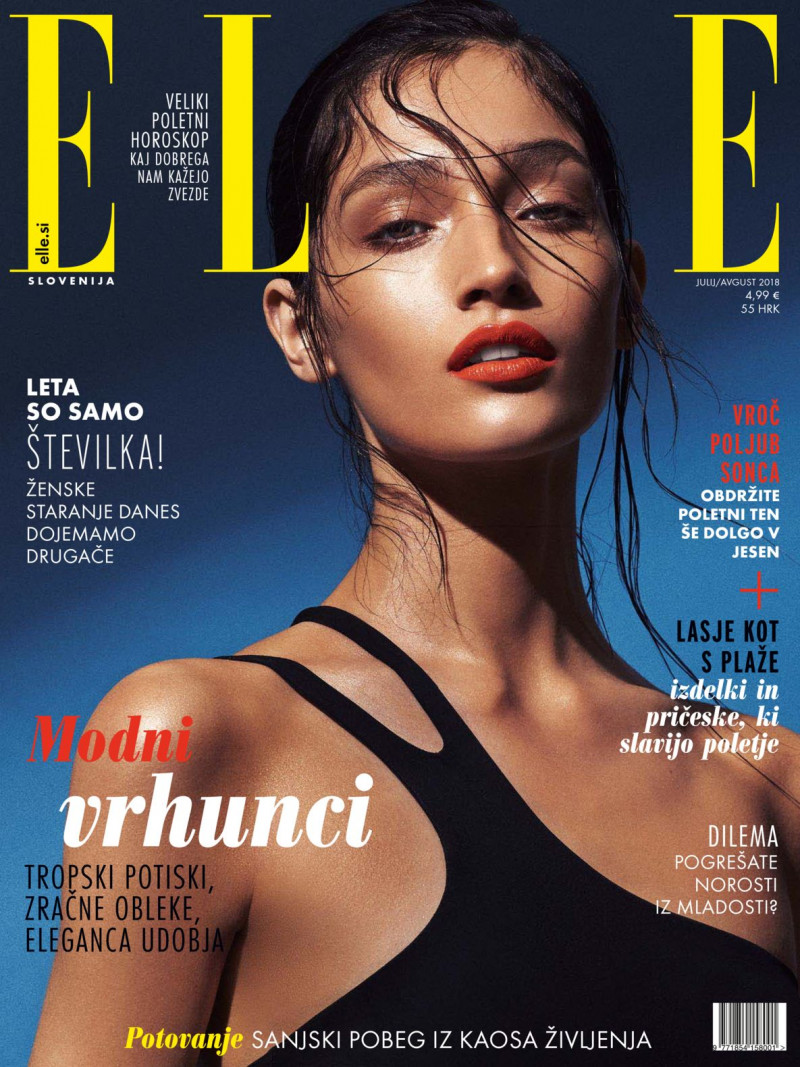 Vita Mir featured on the Elle Slovenia cover from August 2018