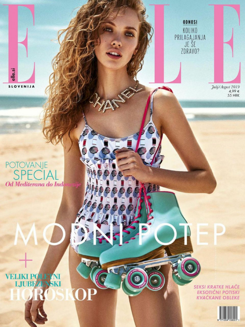 Tanya Kizko featured on the Elle Slovenia cover from July 2019