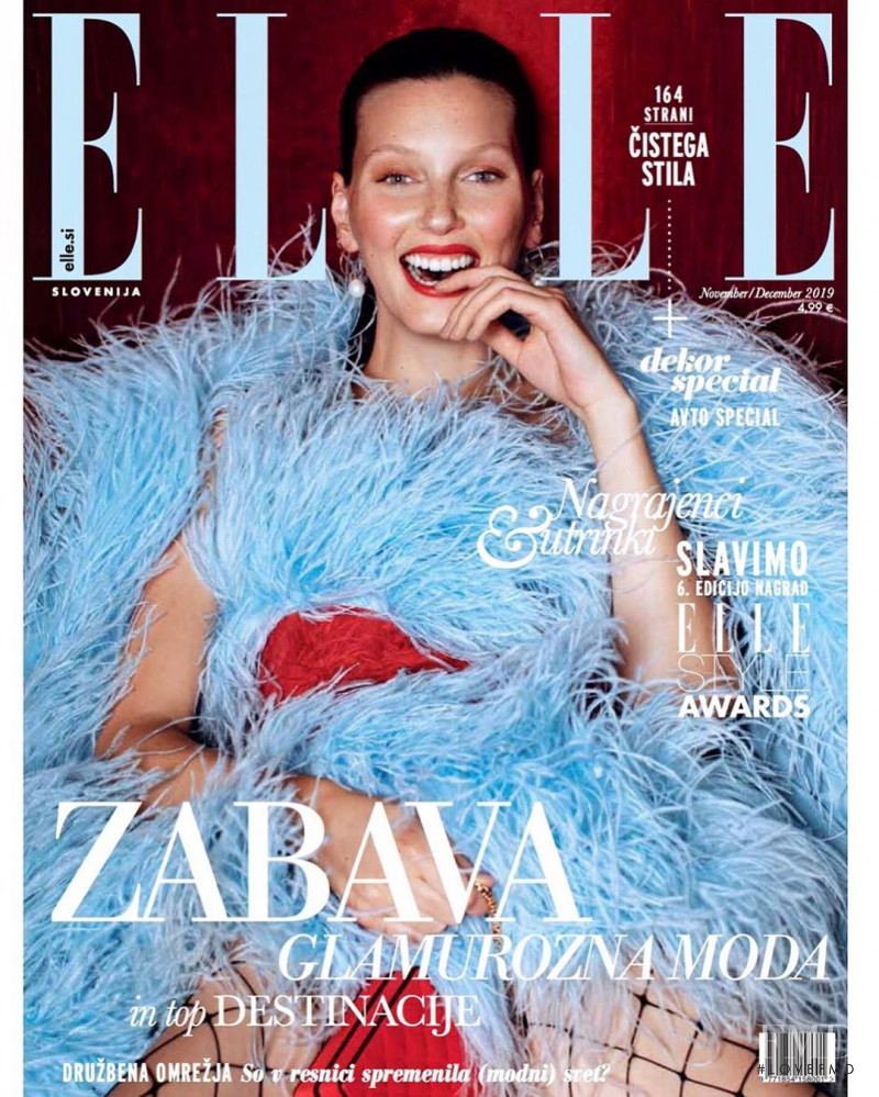 Veroniek Gielkens featured on the Elle Slovenia cover from November 2019