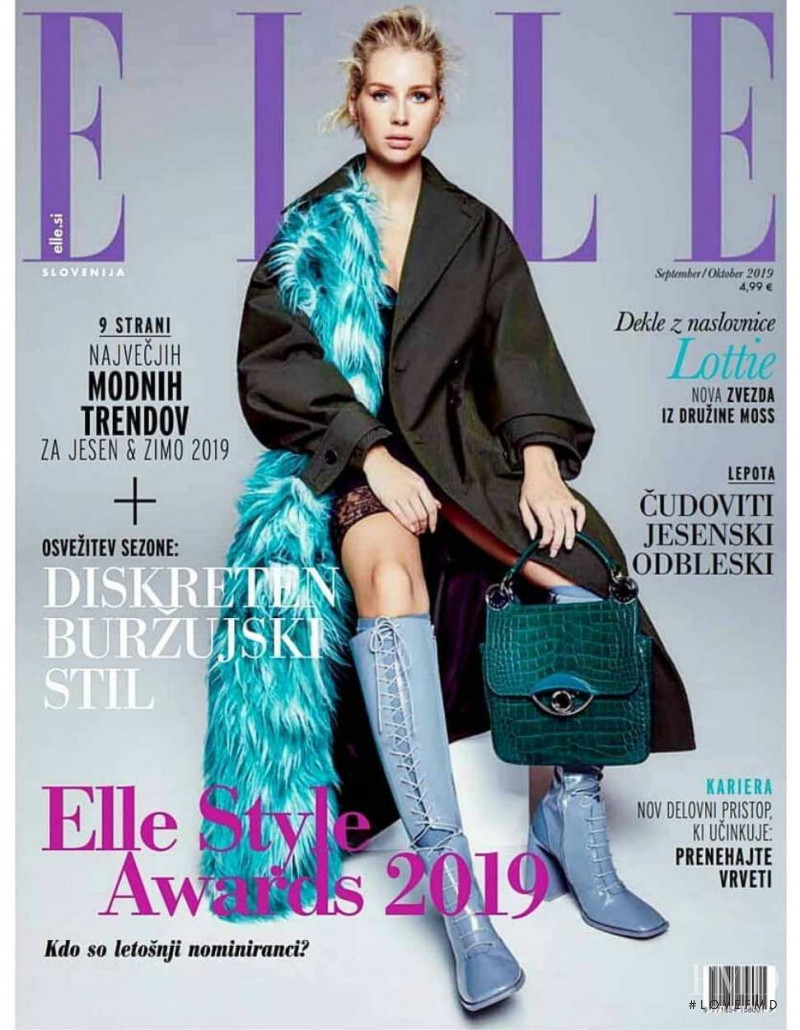 Lottie Moss featured on the Elle Slovenia cover from September 2019