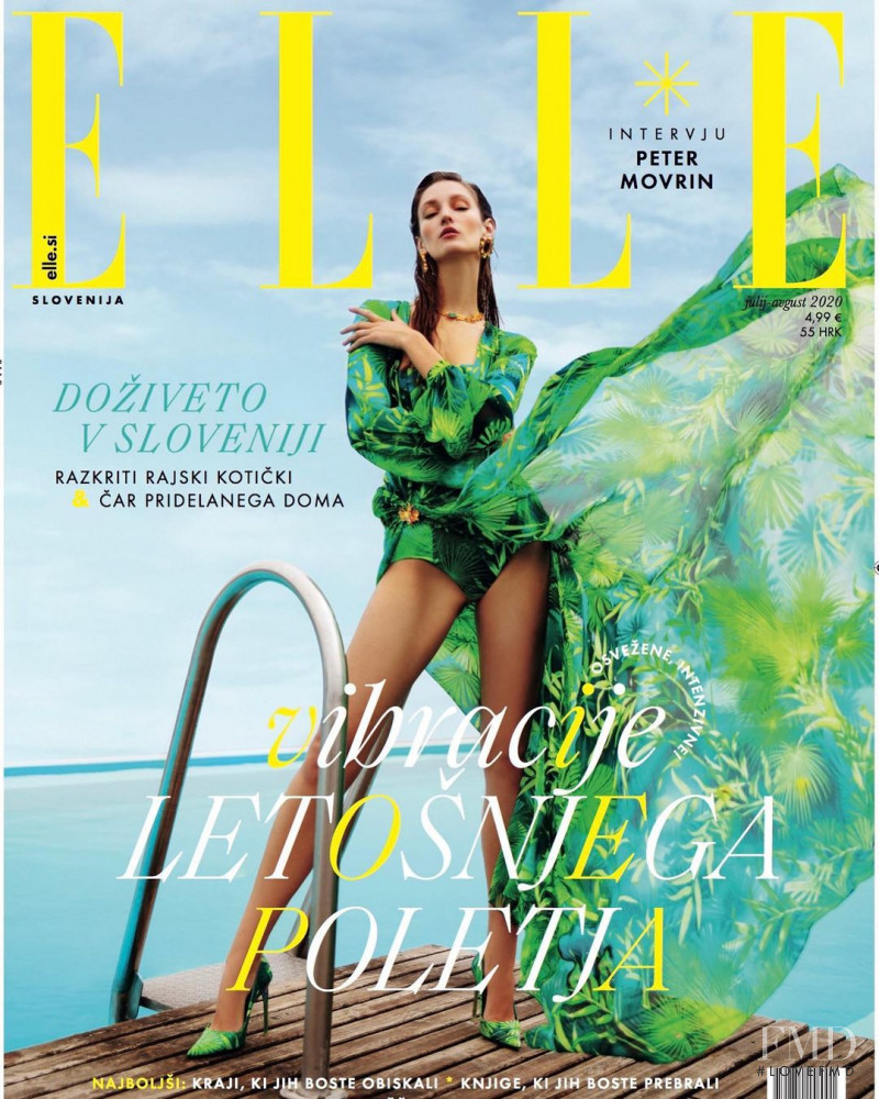 Franzi Mueller featured on the Elle Slovenia cover from July 2020