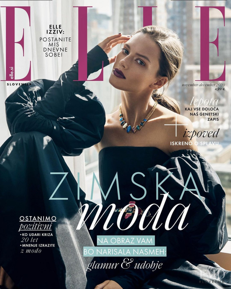 Jasmine Dwyer featured on the Elle Slovenia cover from November 2020