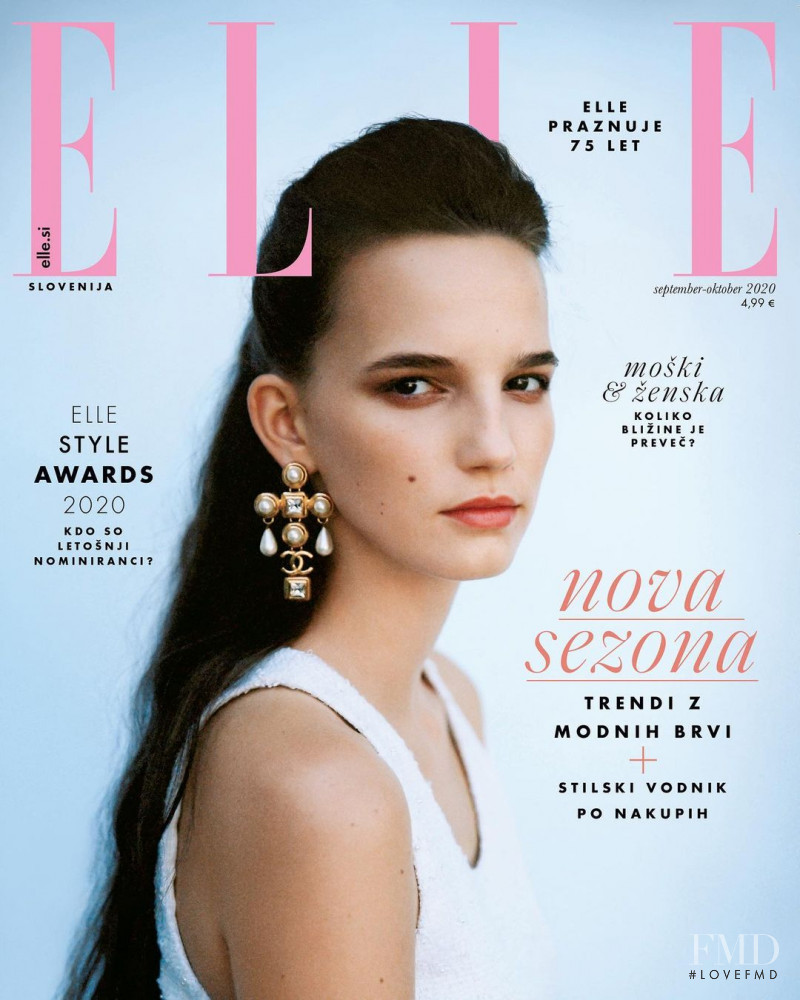 Emma Muszela featured on the Elle Slovenia cover from September 2020