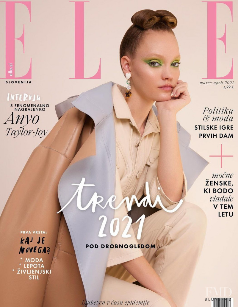 Jessica Whitlow featured on the Elle Slovenia cover from March 2021