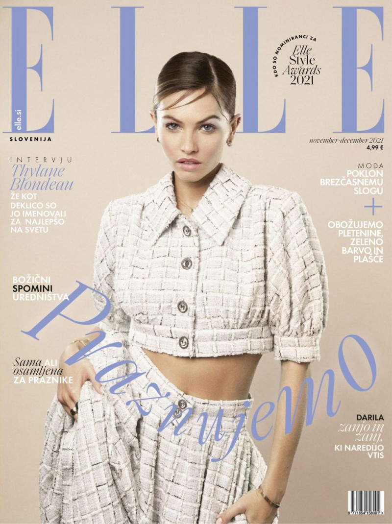 Thylane Blondeau featured on the Elle Slovenia cover from November 2021
