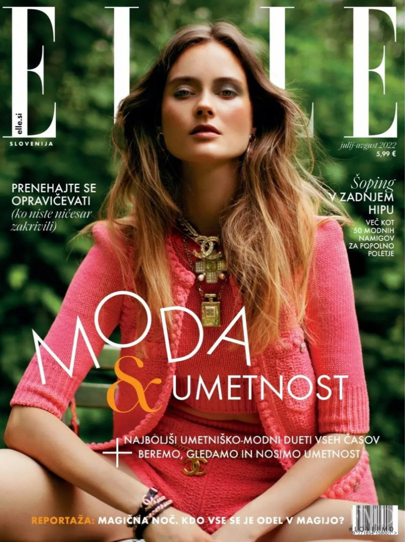 Monika Jagaciak featured on the Elle Slovenia cover from July 2022