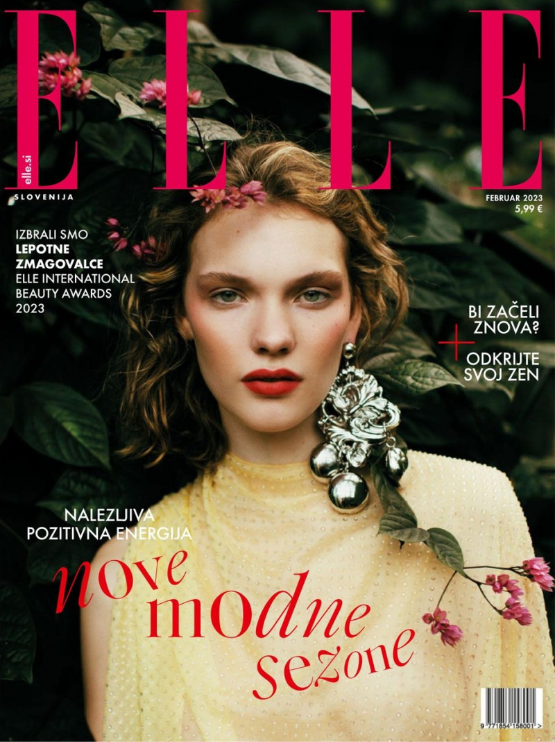 Penelope Ternes featured on the Elle Slovenia cover from February 2023