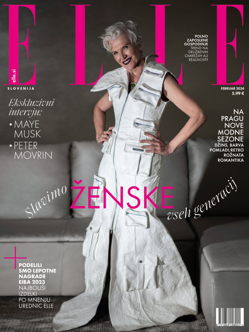 Maye Musk featured on the Elle Slovenia cover from February 2024