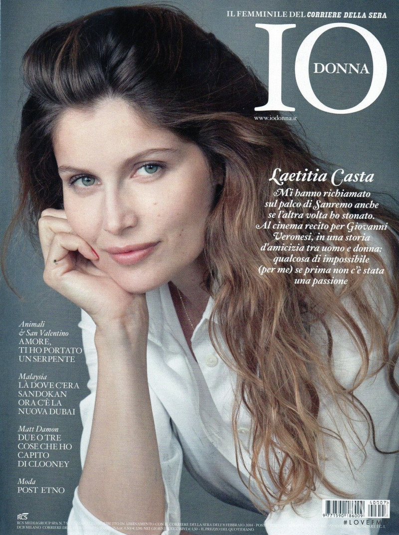Laetitia Casta featured on the Io Donna cover from February 2014