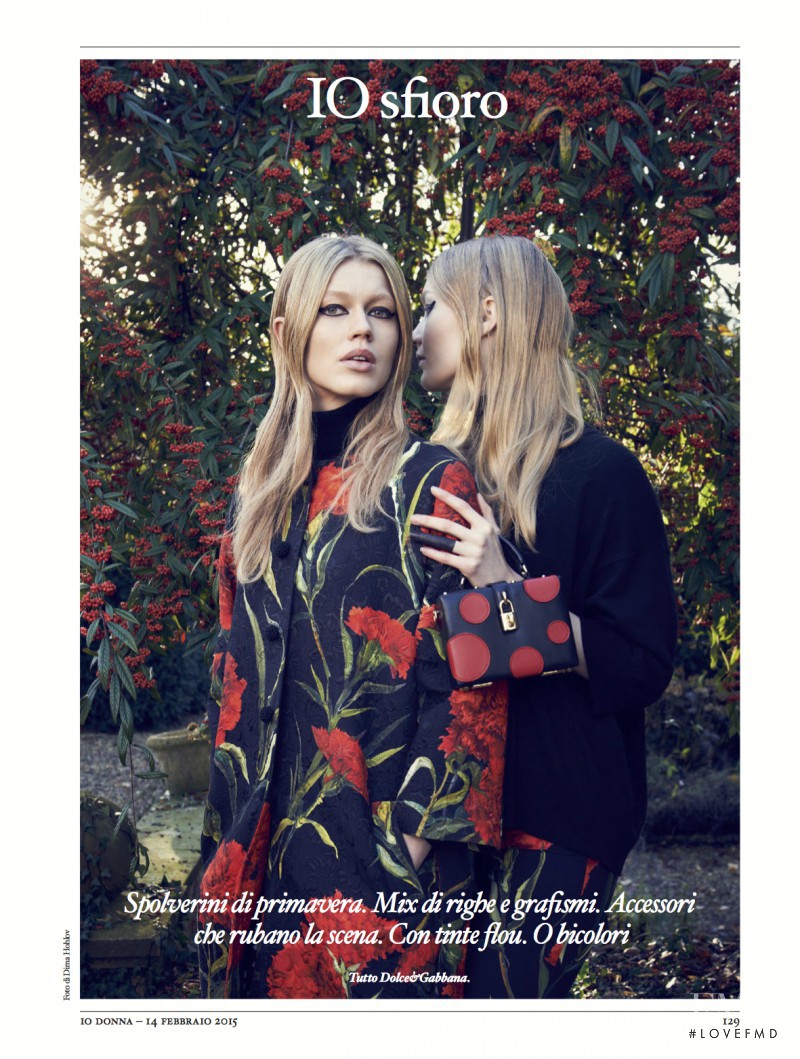 Alys Hale, Zanna van Vorstenbosch featured on the Io Donna cover from February 2015