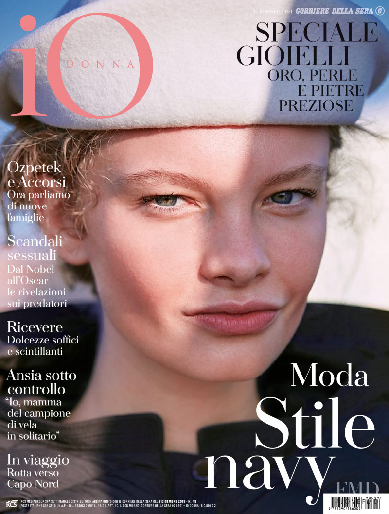 Barbara Shilova featured on the Io Donna cover from December 2019
