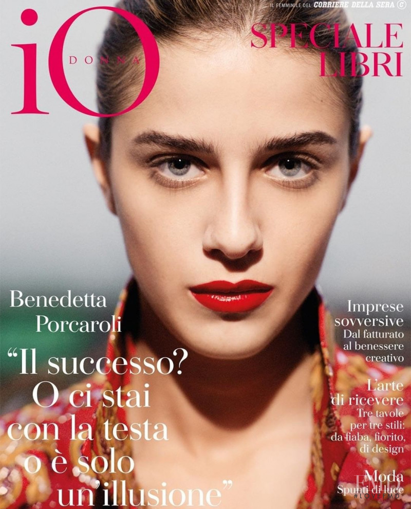 Benedetta Porcaroli featured on the Io Donna cover from December 2019